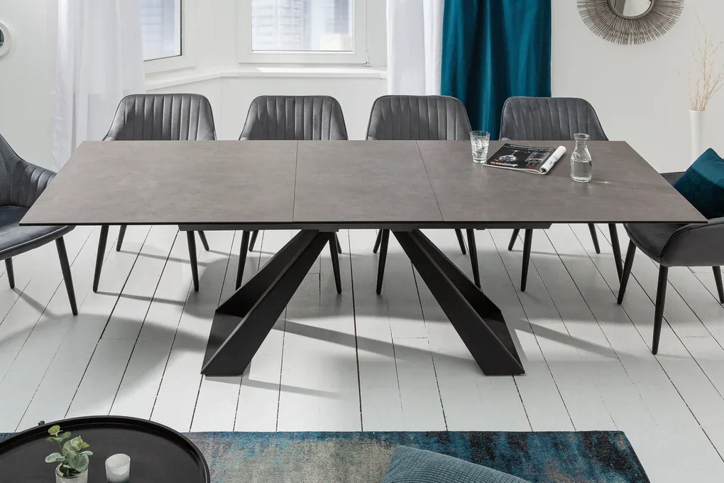 Jedálenský stôl Concord 180-230cm keramický v antracitovej farbe