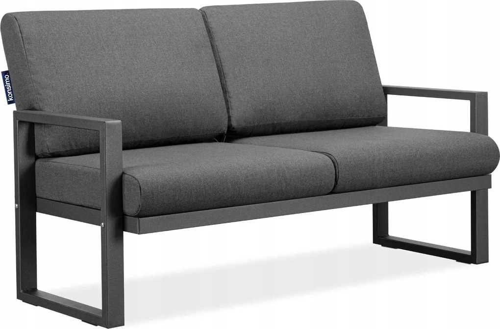 Záhradná 2-miestna záhradná lavička na terasu antracitová Konsimo Frena