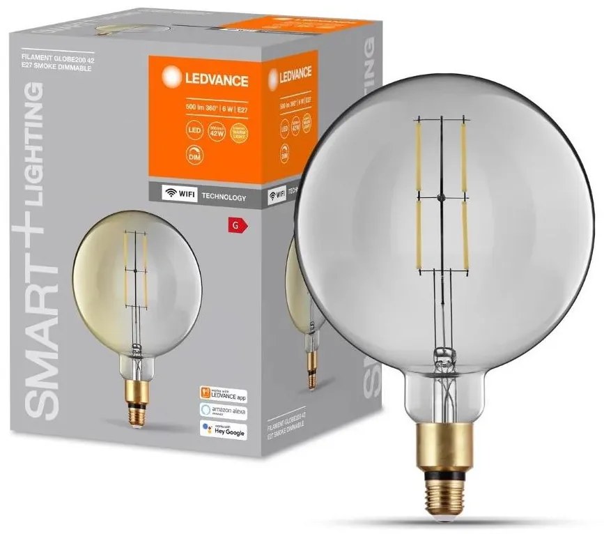 Ledvance LED Stmievateľná žiarovka SMART+ GLOBE G200 E27/6W/230V 2500K Wi-Fi - Ledvance P225561