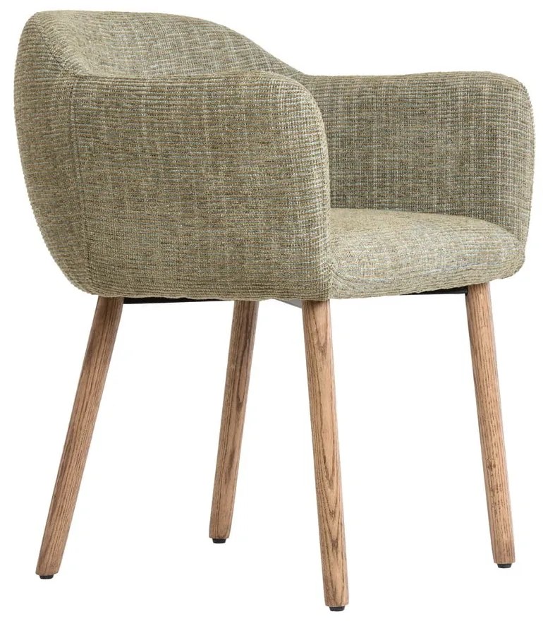 Svetlozelené čalúnené jedálenské kreslá v súprave s podrúčkami 2 ks Blaine – Light &amp; Living