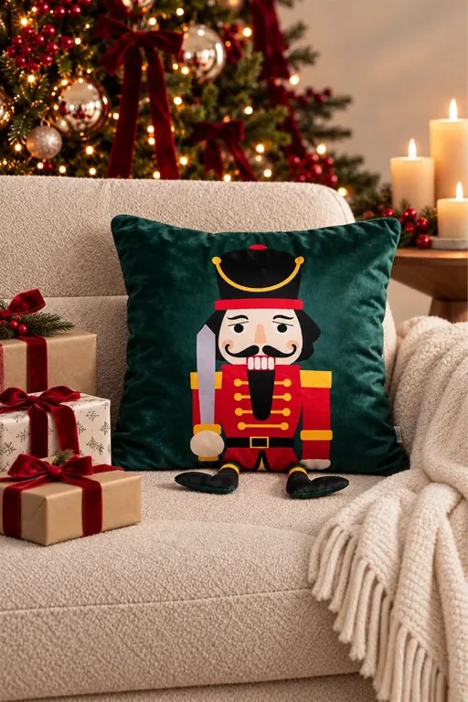 Obliečka na vankúš NUT CRACKER zelená 45x45 cm