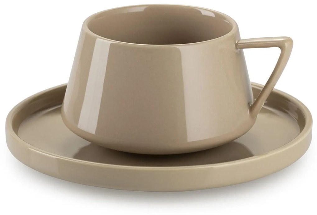 Porcelánová šálka s podšálkou Luna 200 ml sada 2ks