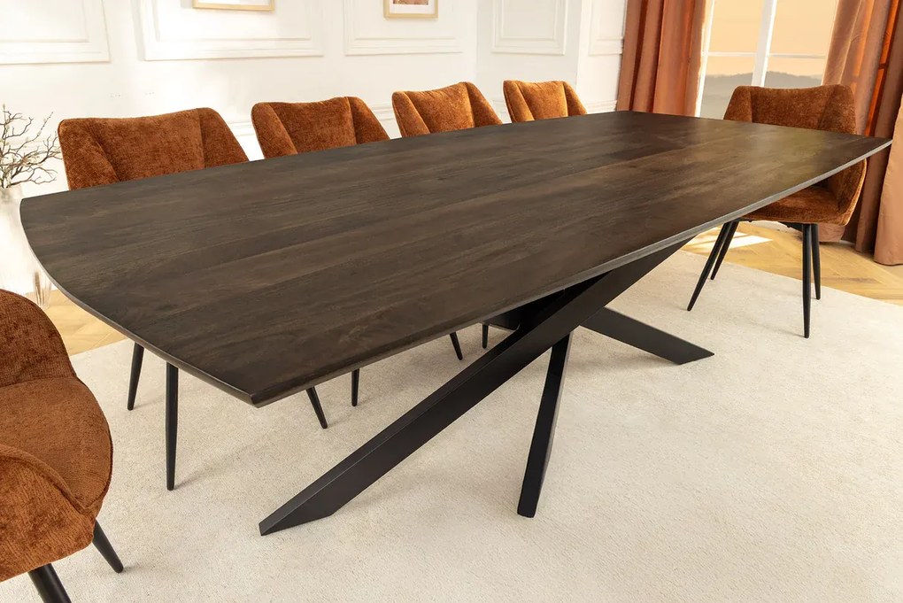 Jedálenský stôl SIGNUM 220 cm mangové drevo tmavohnedosivý
