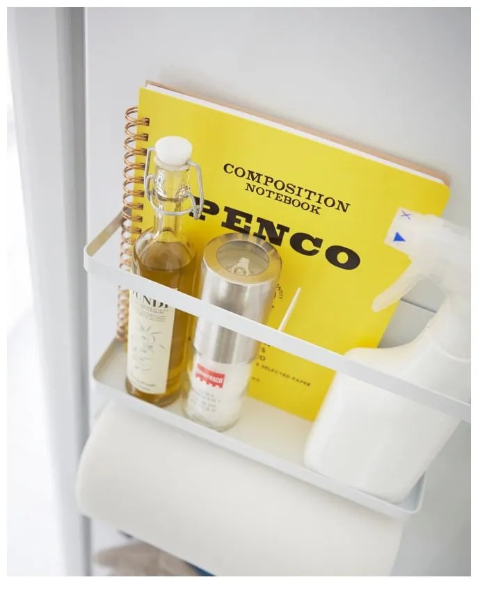 Veľký biely magnetický držiak do kuchyne YAMAZAKI Tower Magnetic Side Rack