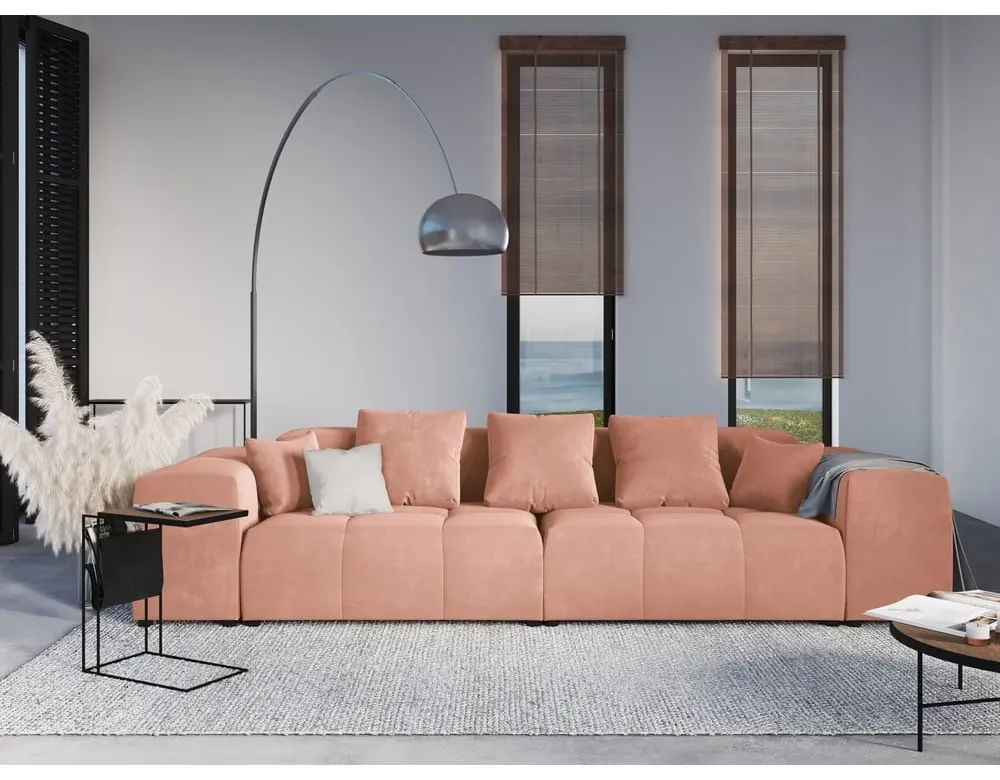 Ružový zamatový vankúš k modulárnej pohovke Rome Velvet - Cosmopolitan Design