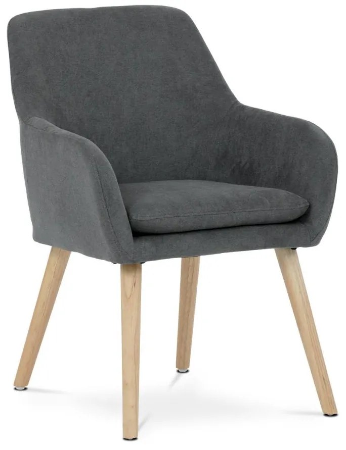 Křeslo AK-310 GREY2 šedá látka, nohy masiv kaučukovník