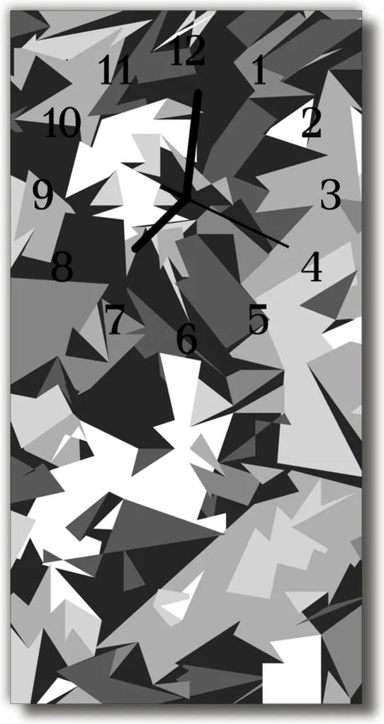 Sklenené hodiny vertikálne  Umenie Grafická geometria šedá