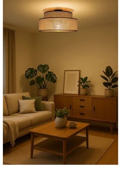 Stropné svietidlo BOHO 1xE27/60W/230V pr. 40 cm béžová