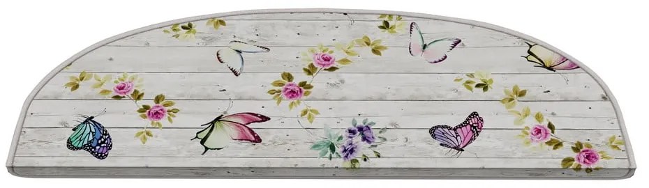 Krémovobiele nášľapy na schody v súprave 16 ks 20x65 cm Butterfly Life – Vitaus