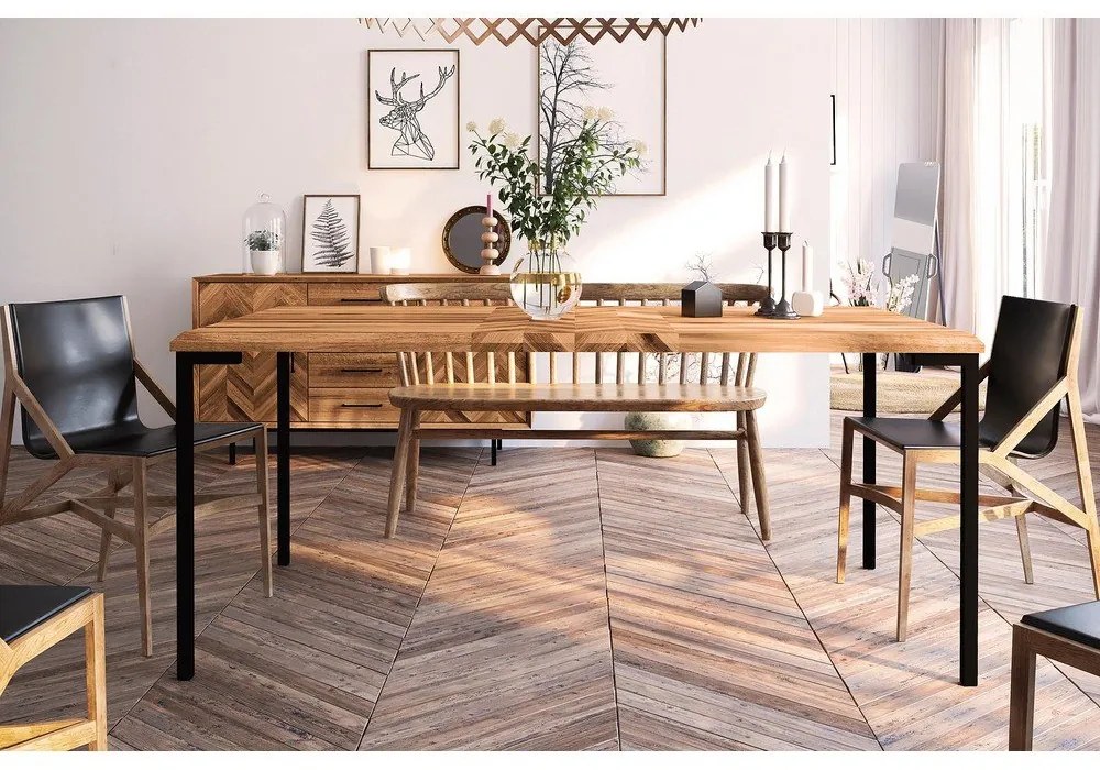 Jedálenský stôl z dubového dreva 90x200 cm Abies - The Beds