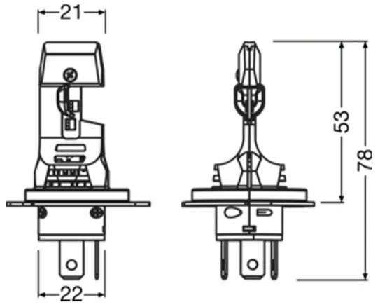 Sada 2x LED autožiarovka NIGHT BREAKER SPEED H4 P43T/14W/12V 6000K - Osram