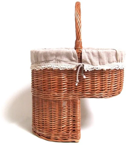 Kôš na schody prútený s látkou Elegance V.š. 30 x hl. 40 x v. 20/36(cm)