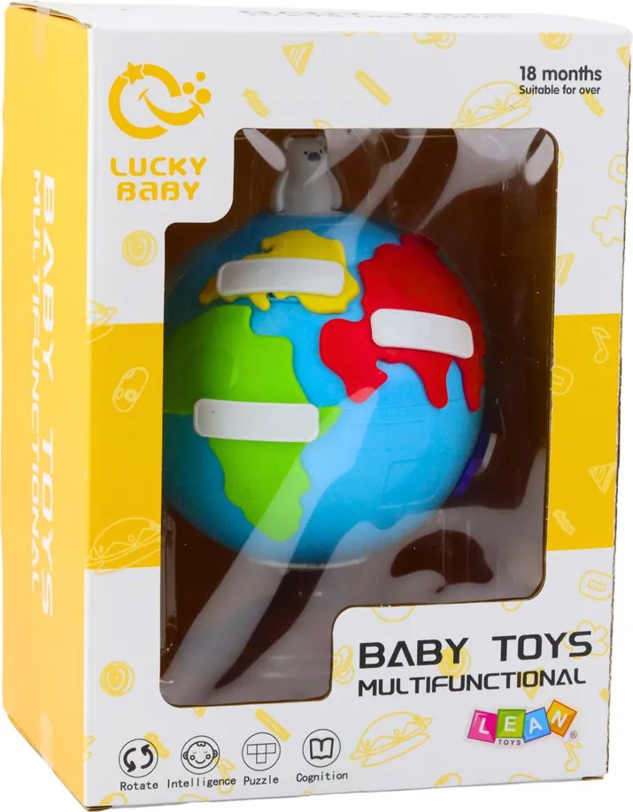 LEAN Toys Interaktívny vzdelávací detský glóbus s otáčajúcimi sa kontinentmi