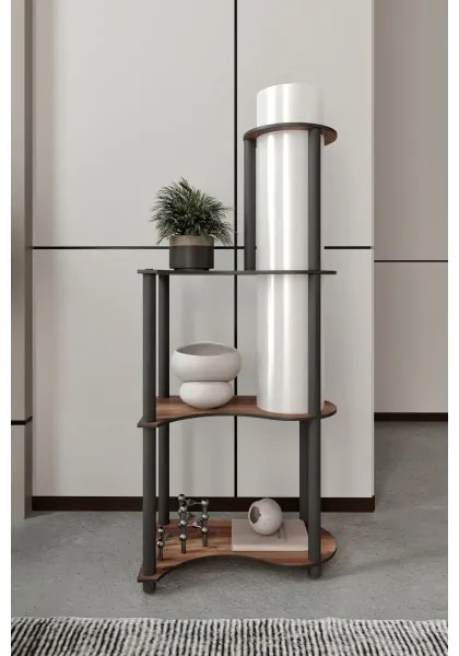 Stojacia lampa s poličkami NOTO 1xE27/40W/230V hnedá/čierna