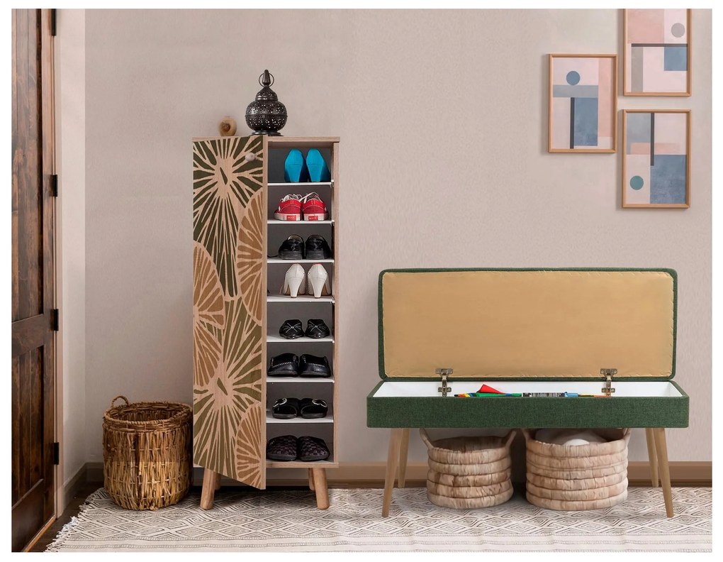 Predsieňová zostava Beside 29 (dub sonoma + zelená). Akcia -18%. Vlastná spoľahlivá doprava až k Vám domov. 1093993