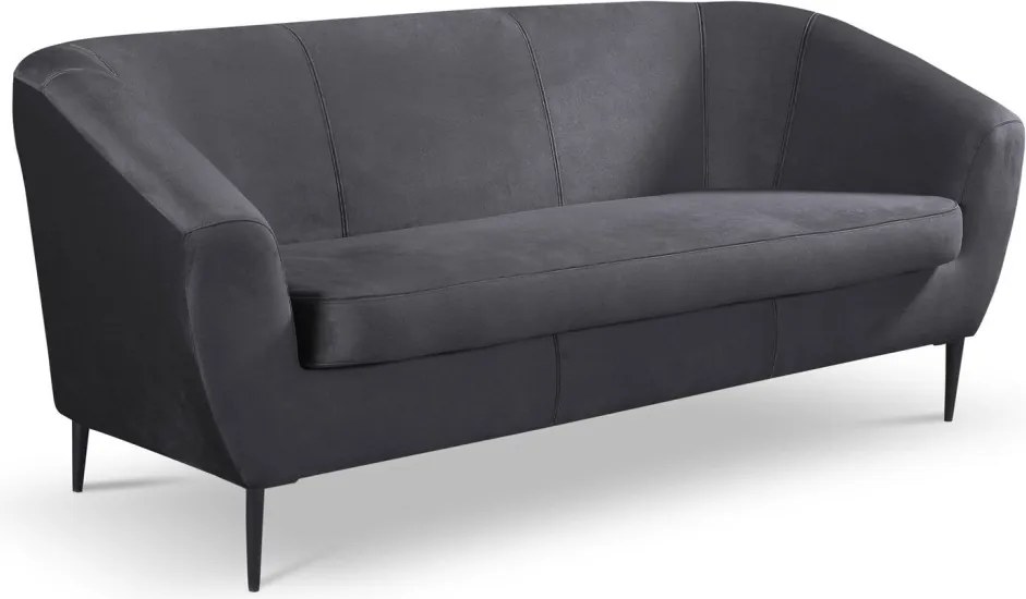 Trojmiestna pohovka Olivio, tmavo šedá zamatová látka