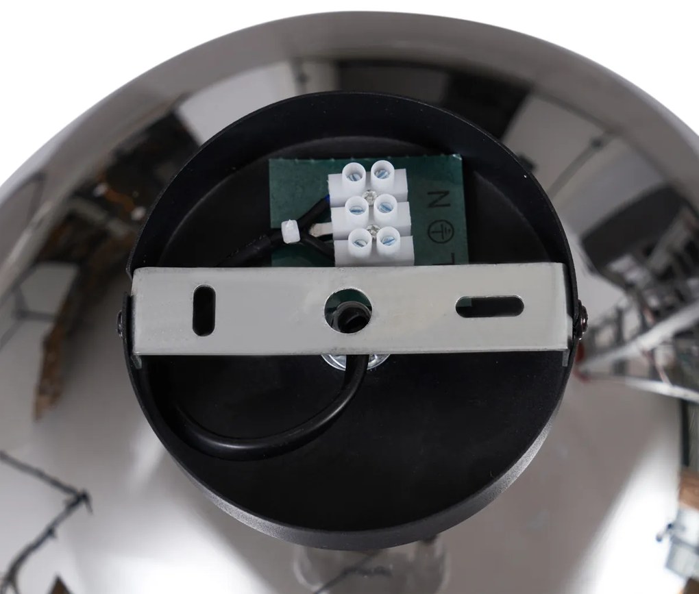 Art Deco stropné svietidlo čierne s dymovým sklom - Sandra