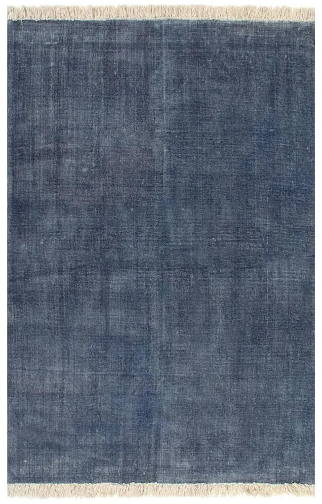 vidaXL Kilim Koberec z bavlny 160x230 cm modrý
