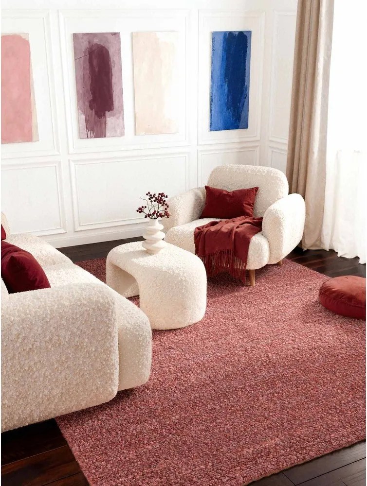 Tmavoružový ručne tkaný koberec z materiálu buklé 160x230 cm Notting Hill Portobello – Ted Baker