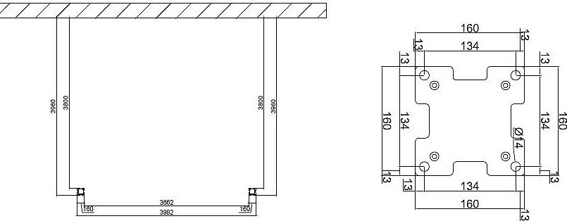 DEOKORK Záhradná hliníková pergola do stien 4x4 m (antracit)