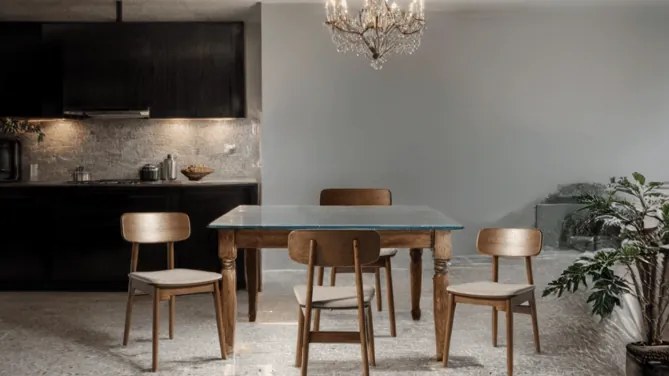 Jedálenská stolička Livo (38444935), tmavý dub