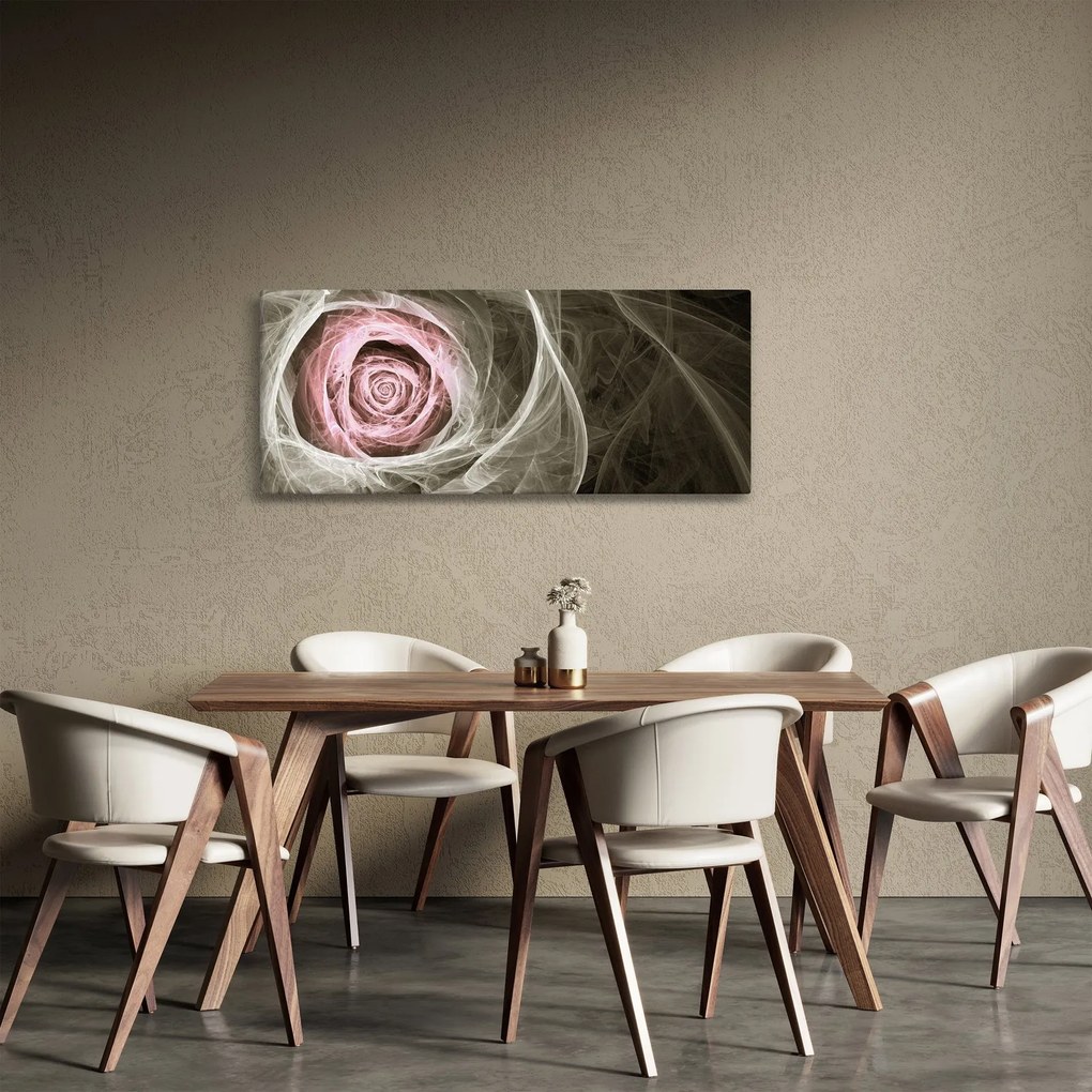 Obraz - Abstraktné ruže svetlo ružová (120x50 cm)