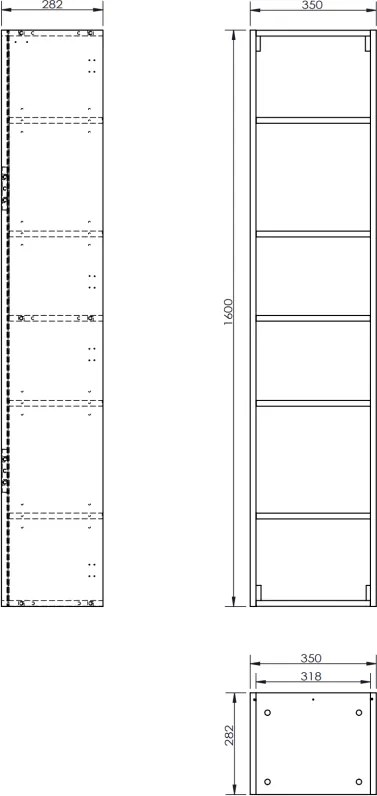 Mexen Rivel, kúpeľňový podstavec 35 cm, 2 dvierka, drážkovaný, matná sivá, 91A21-03016-2-BF62