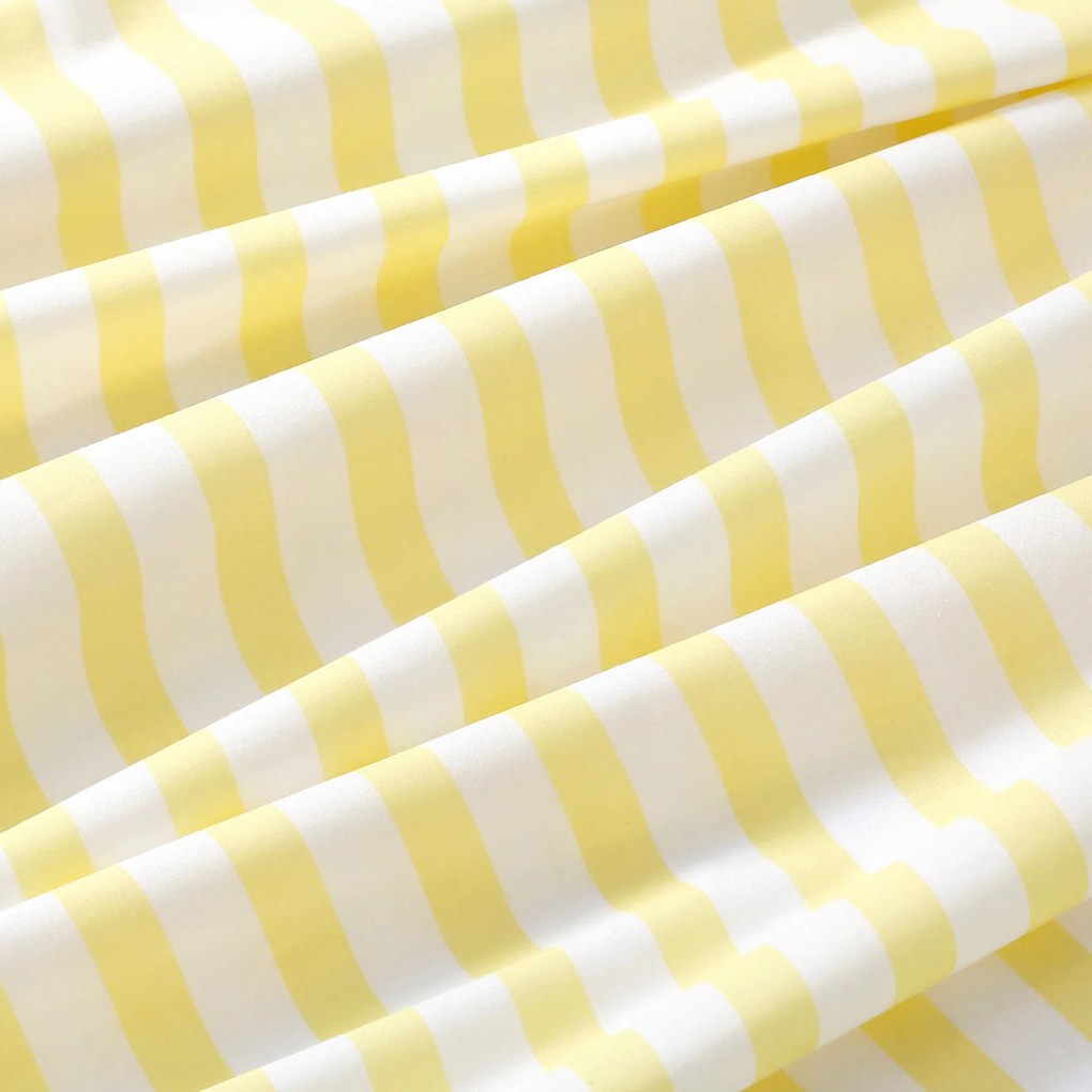 Goldea oválny obrus 100% bavlnené plátno - žlté prúžky 140 x 280 cm