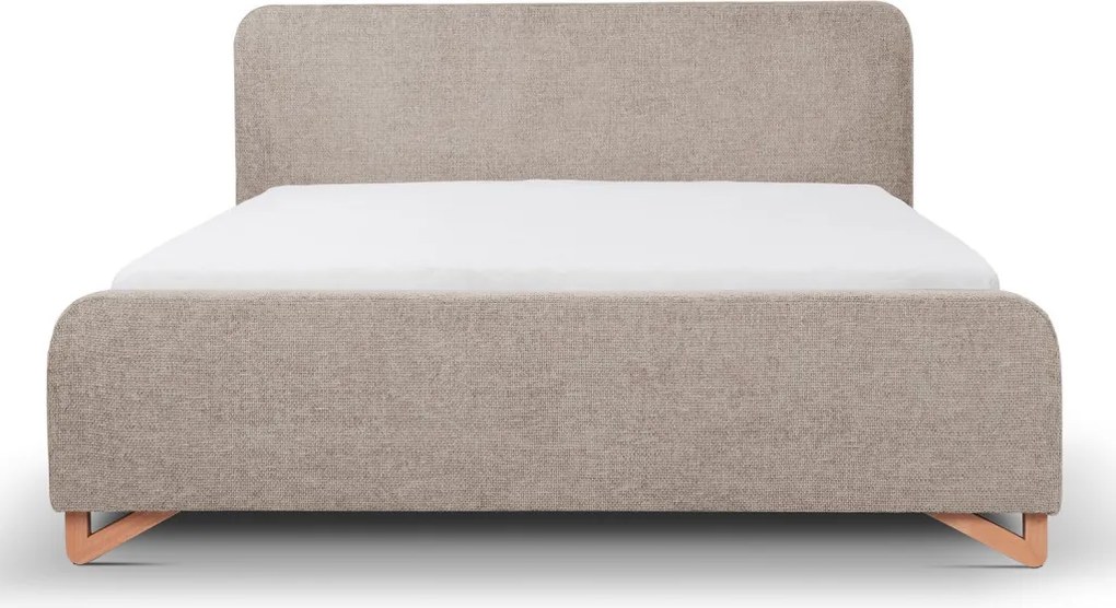 Posteľ Flamingo 180x200 cm, béžová cappuccino štruktúrovaná tkanina
