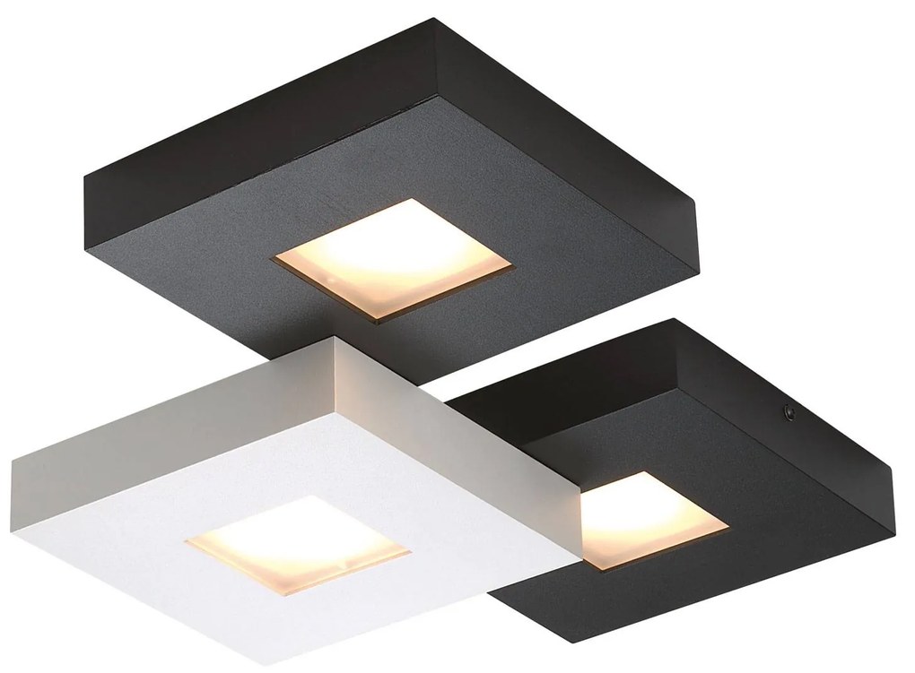 Bopp Cubus 3-pl. stropné LED svetlo čiernobiele