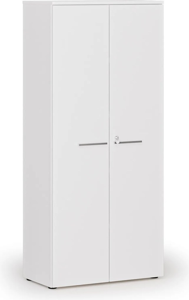 Kancelárska skriňa s dverami PRIMO WHITE, 800 x 420 x 1781 mm, biela