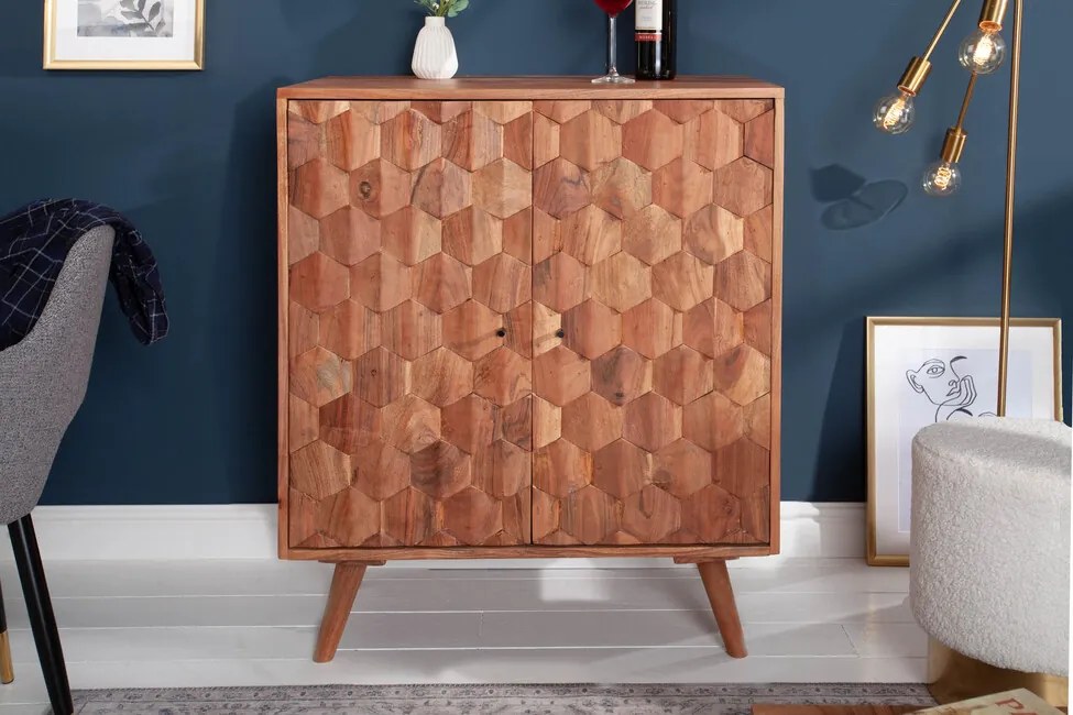 Luxusná barová skrinka Mystic Living Akácia 76cm