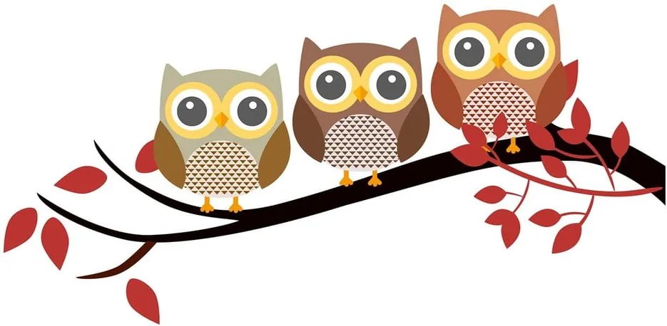 Vinylová nástenná samolepka Happy Owls