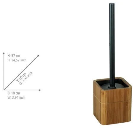 WENKO 26104100 - WC kefa SERRO 10x37 cm hnedá/čierna