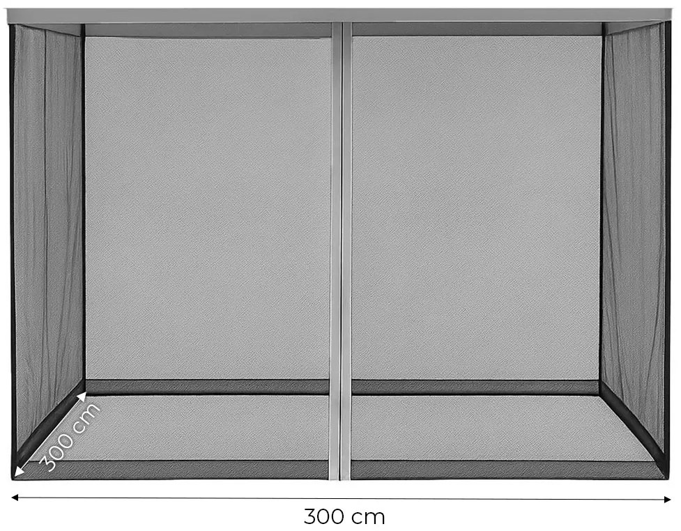 Moskytiéra do záhradného pavilónu 3x3 m s oknami a zipsami, MultiGarden