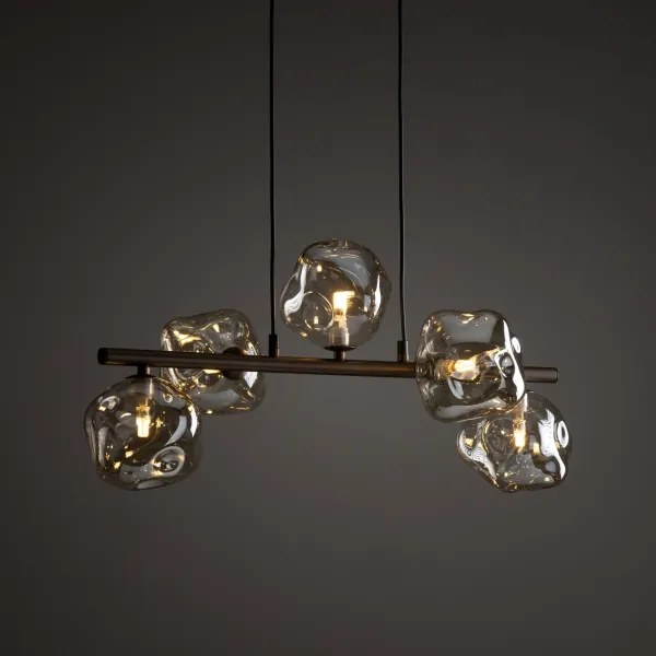 Luster na lane LAVA 5xG9/8W/230V bronzový/dýmovo béžový