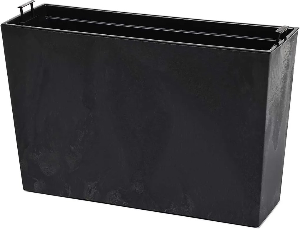 PLASTOVÝ KVETINÁČ BLOOM 36X56 CM IMITÁCIA BETÓNU ČIERNA