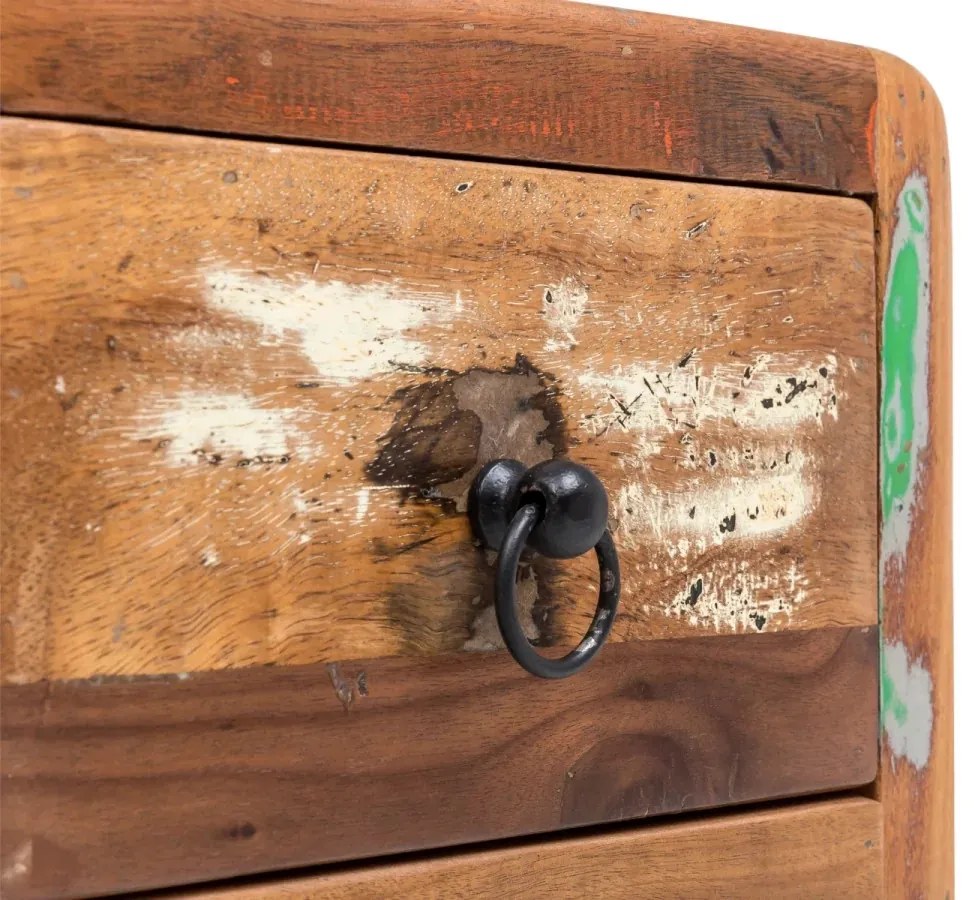 furniture-nabytek.cz - Masivní koupelnová spodní skříňka Calcutta II z recyklovaného dřeva, lakovaná, vícebarevná – 35×35×80 cm