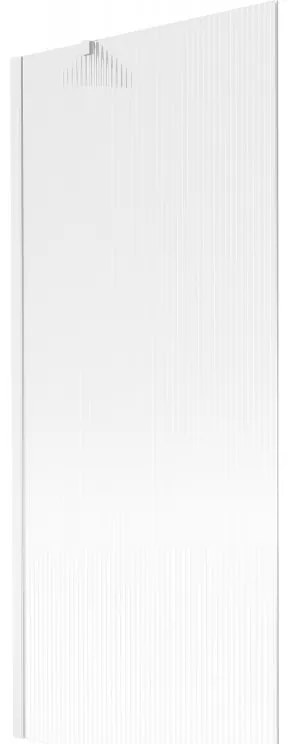 Mexen Next, vaňová zástena 1-krídlová 80 x 150 cm, fixné krídlo, 6 mm sklo s pruhmi, biely profil, 895-080-000-00-09-20