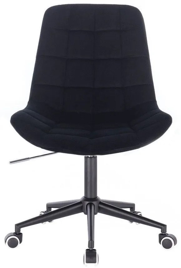 LuxuryForm DESIGN Stolička PARIS VELUR na čiernej podstave s kolieskami - čierna