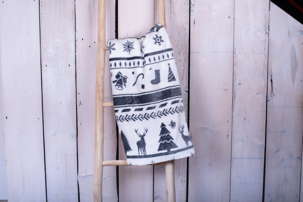 Deka mikroplyš Christmas Sivé 150x200cm TiaHome