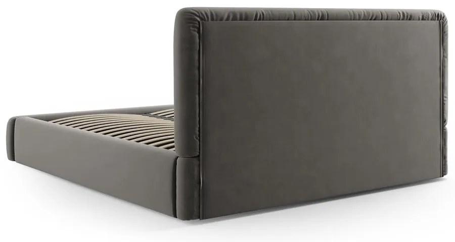 Sivá čalúnená dvojlôžková posteľ s úložným priestorom s roštom 140x200 cm Colonel – Cosmopolitan Design