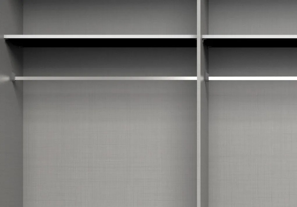 Šatníková skriňa Bern, šírka 313 cm/výška 208 cm, biela/antracitová oceľ