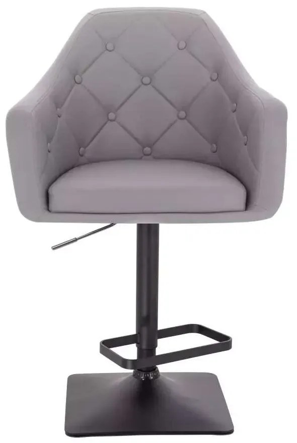 LuxuryForm DESIGN Barová stolička ANDORA na čiernej hranatej podstave - šedá