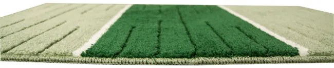 Kúpeľňový koberček COMO zelený / krémový, pruhy