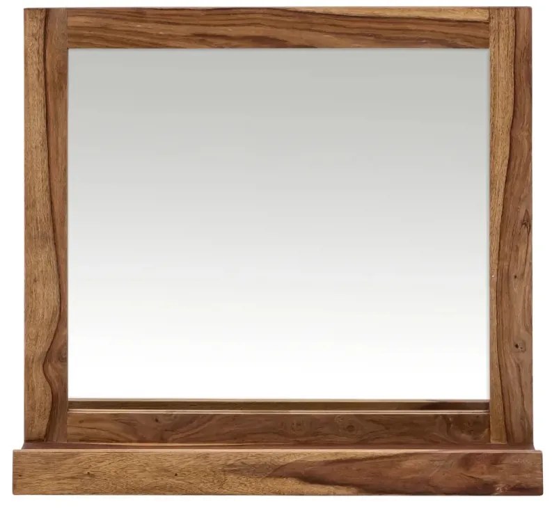 furniture-nabytek.cz - Masivní koupelnové zrcadlo Lagos z palisandru, lakované, hnědé – 70×66 cm