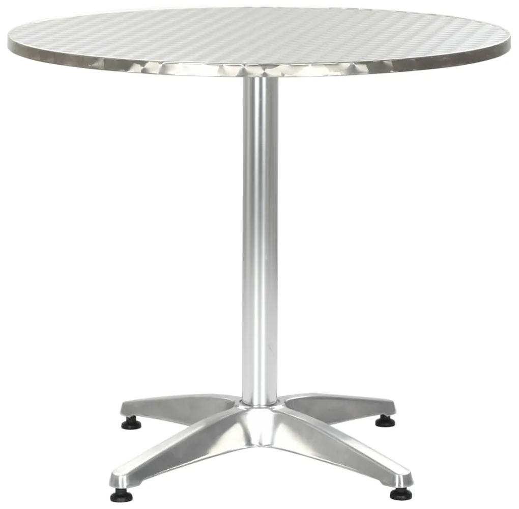 Záhradný stôl, strieborný 80x70 cm, hliník 48714