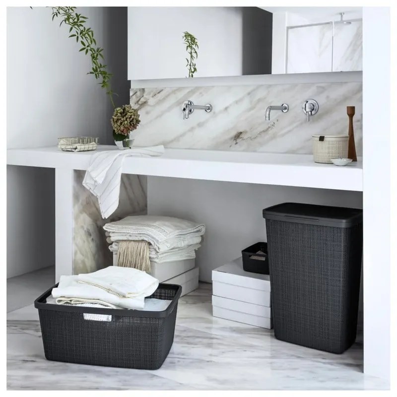 Sivý kôš na bielizeň Curver Jute, 46 l