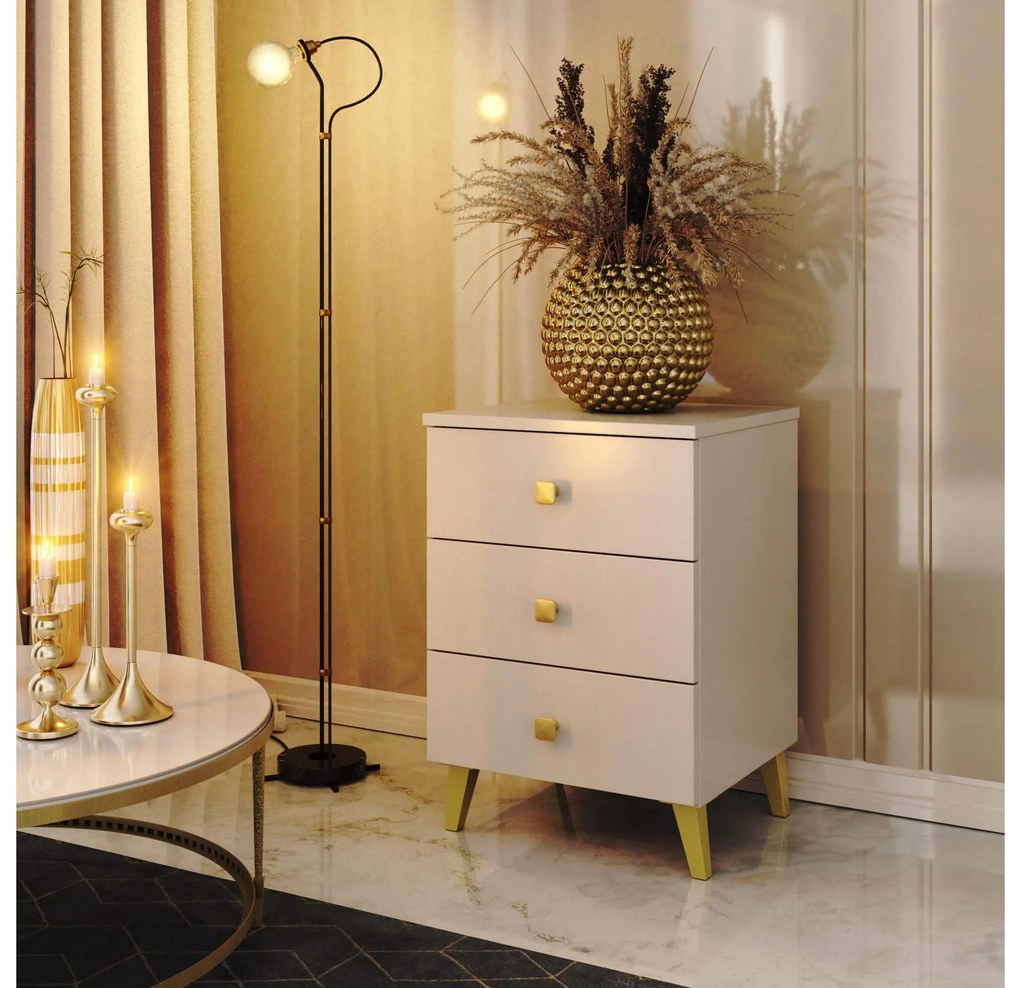 Komoda Mobian 3 (kašmír). Akcia -15%. Vlastná spoľahlivá doprava až k Vám domov. 1107565