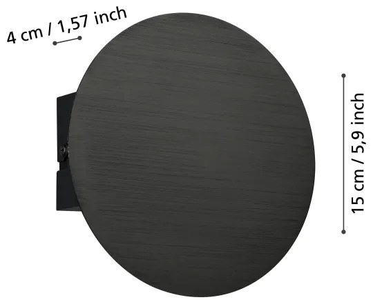 Eglo 901198 - LED Nástenné svietidlo TALAMELLO LED/4W/230V 3000K čierna
